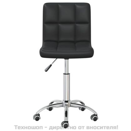 Въртящ се трапезен стол, черен, изкуствена кожа