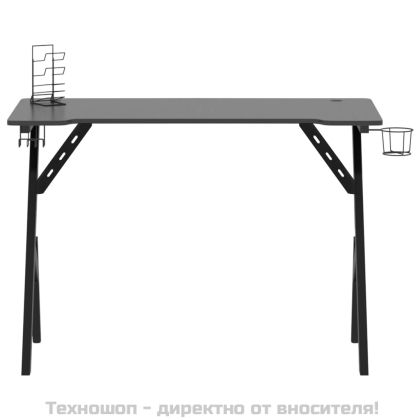 Гейминг бюро с Y-образни крака, черно, 110x60x75 см
