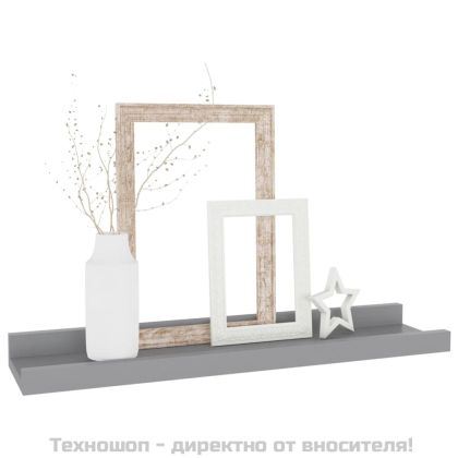 Стенни рафтове, 4 бр, сиви, 40x9x3 см