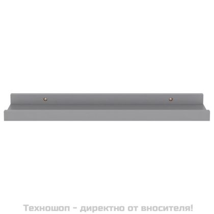 Стенни рафтове, 4 бр, сиви, 40x9x3 см