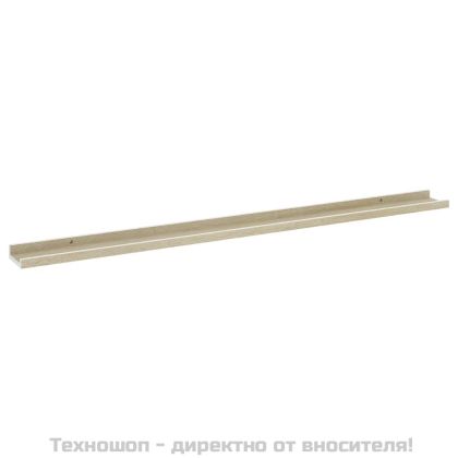 Стенни рафтове, 4 бр, бяло и сонома дъб, 115x9x3 см