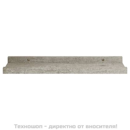 Стенни рафтове, 2 бр, бетонно сиви, 40x9x3 см