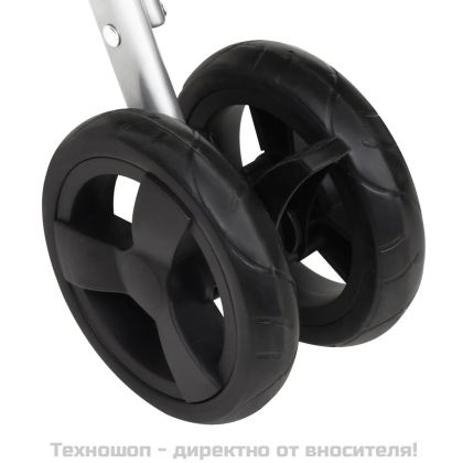 Сгъваема количка за кучета, черна, 100x49x96 см, ленен плат