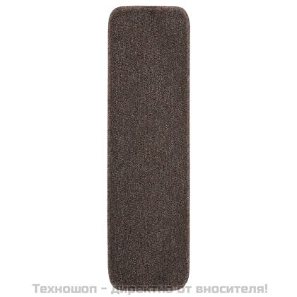 Противоплъзгащи стелки за стълби, 15 бр, 75x20 см, кафяви