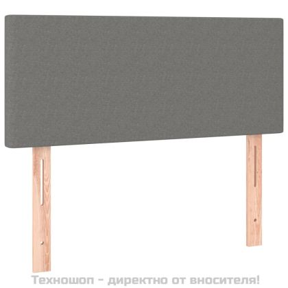 Боксспринг легло с матрак, тъмносив, 90x190 см, плат