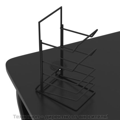 Гейминг бюро със ZZ-образни крака, черно, 90x60x75 см