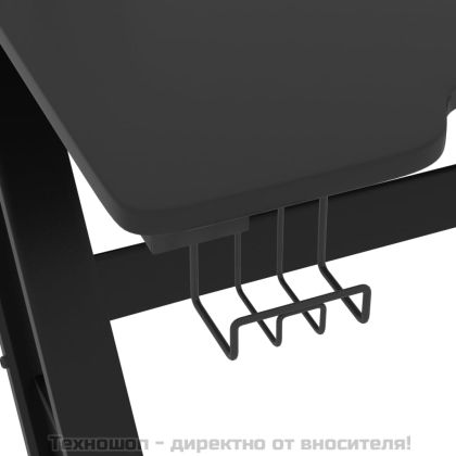 Гейминг бюро със ZZ-образни крака, черно, 90x60x75 см