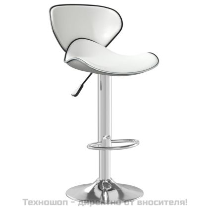 Бар табуретка, бяла, изкуствена кожа