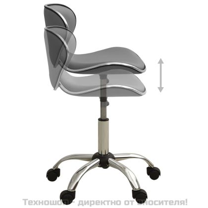 Офис стол, сив, изкуствена кожа