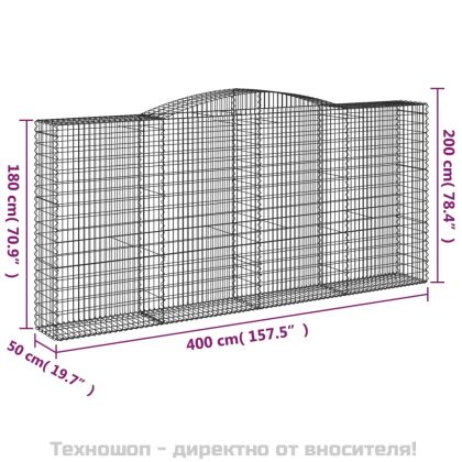 Габионни кошници арка 8 бр 400x50x180/200 см поцинковано желязо