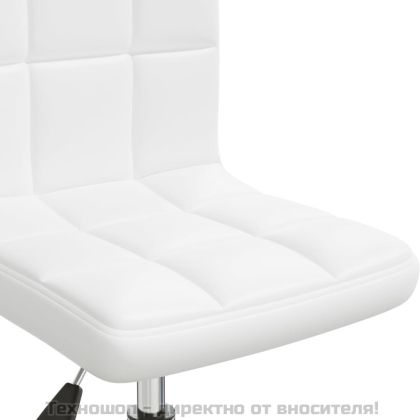 Въртящ се трапезен стол, бял, изкуствена кожа