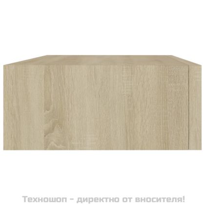 Стенни рафтове с чекмеджета, 2 бр, дъб, 40x23,5x10 см, МДФ