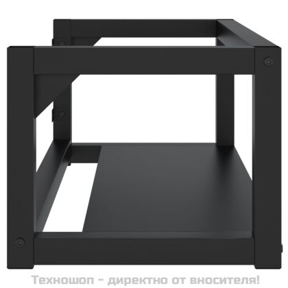 Рамка за мивка за баня стенен монтаж черна 79x38x31 см желязо