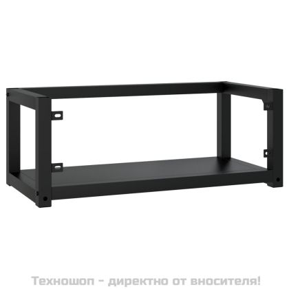 Рамка за мивка за баня стенен монтаж черна 79x38x31 см желязо