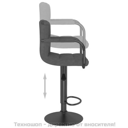 Бар табуретки, 2 бр, тъмносиви, кадифе