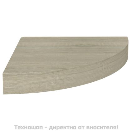 Окачени ъглови рафтове, 2 бр, дъб, 25x25x3,8 см, МДФ