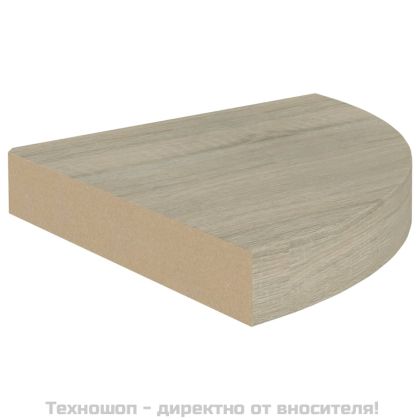 Окачени ъглови рафтове, 2 бр, дъб, 25x25x3,8 см, МДФ