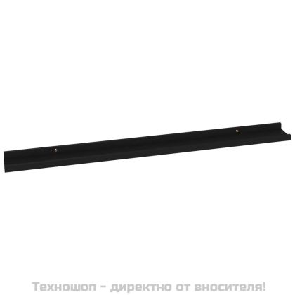 Стенни рафтове, 2 бр, черни, 100x9x3 см