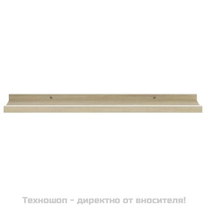 Стенни рафтове, 4 бр, бяло и сонома дъб, 60x9x3 см