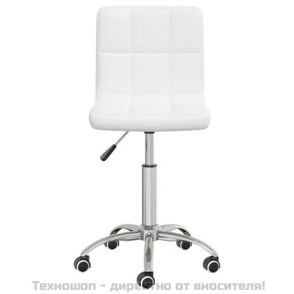 Въртящ се офис стол, бял, изкуствена кожа
