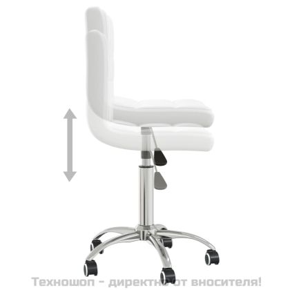 Въртящ се офис стол, бял, изкуствена кожа