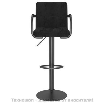 Бар табуретки, 2 бр, черни, кадифе