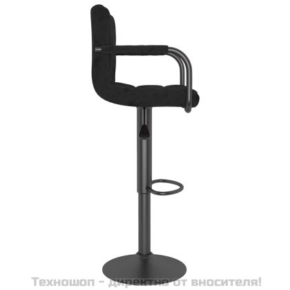 Бар табуретки, 2 бр, черни, кадифе