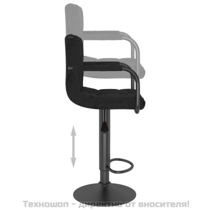 Бар табуретки, 2 бр, черни, кадифе