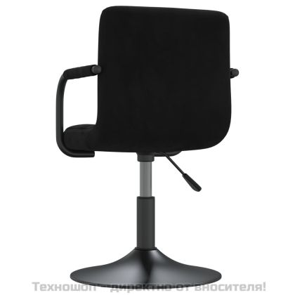 Въртящи трапезни столове, 2 бр, черни, кадифе