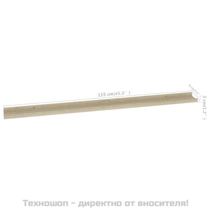 Стенни рафтове, 4 бр, сонома дъб, 115x9x3 см