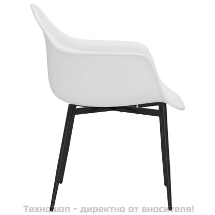 Трапезни столове, 2 бр, бели, PP