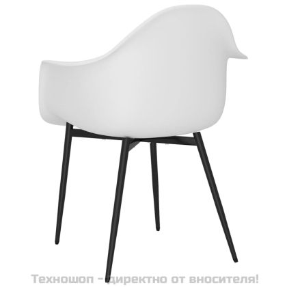 Трапезни столове, 2 бр, бели, PP