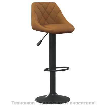 Бар табуретки, 2 бр, кафяви, кадифе