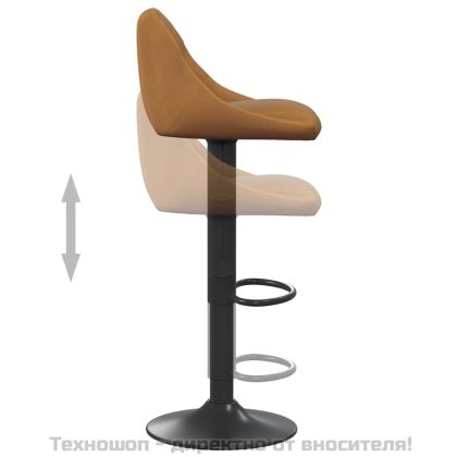 Бар табуретки, 2 бр, кафяви, кадифе
