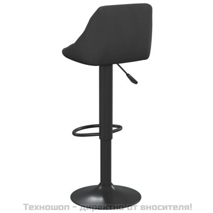 Бар табуретки, 2 бр, черни, кадифе