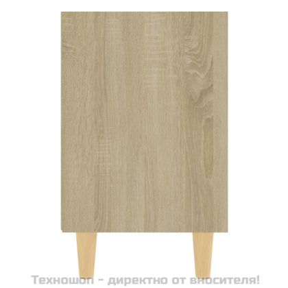 Нощно шкафче с крака дървен масив, дъб сонома, 40x30x50 см