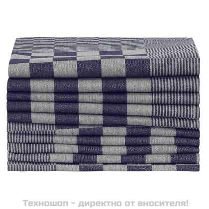 Кухненски кърпи 10 бр синьо и бяло 50x70 см памук