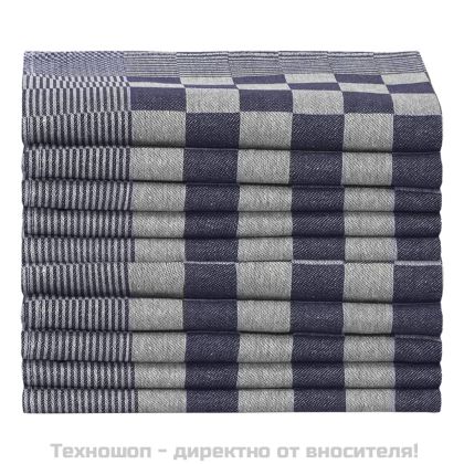 Кухненски кърпи 10 бр синьо и бяло 50x70 см памук