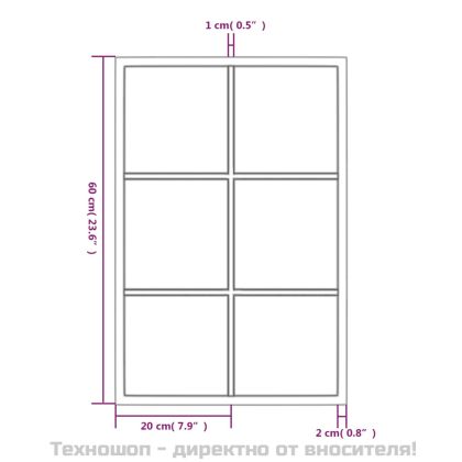 Огледало за стена, черно, 60x40 см, метал