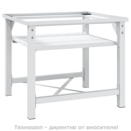 Поставка за пералня с издърпващ се рафт, бяла