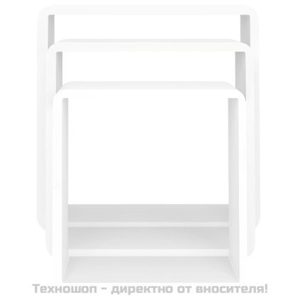 Стенни кубични рафтове, 3 бр, бели, МДФ