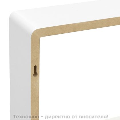 Стенни кубични рафтове, 3 бр, бели, МДФ