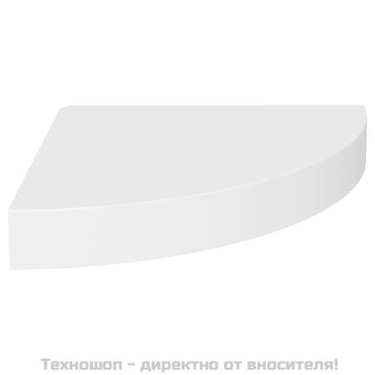 Окачени ъглови рафтове, 2 бр, бели, 25x25x3,8 см, МДФ