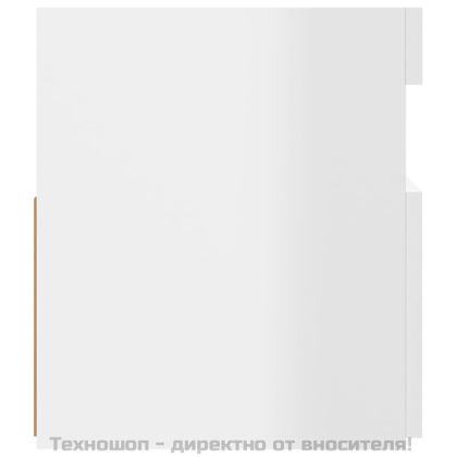 ТВ шкаф с LED осветление, бял гланц, 120x35x40 см