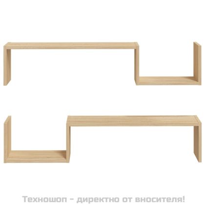 Стенни рафтове, 2 бр, дъб сонома, 100x15x20 см, инженерно дърво