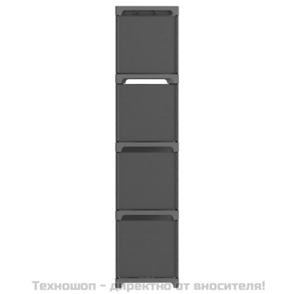 Рафт с 12 кубични отделения, сив, 103x30x141 см, плат