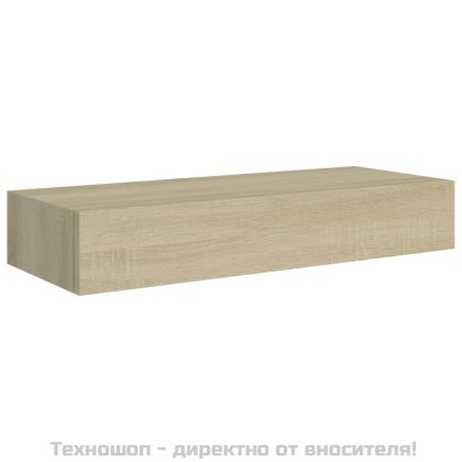 Стенен рафт с чекмедже, дъб, 60x23,5x10 см, МДФ