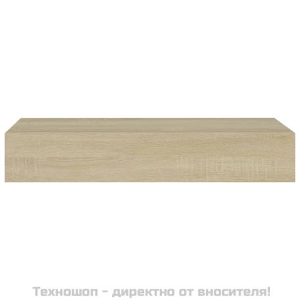Стенен рафт с чекмедже, дъб, 60x23,5x10 см, МДФ