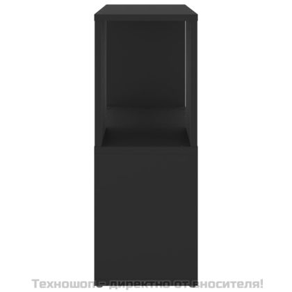 Шкаф библиотека, черен, 60x24x63 см, инженерно дърво