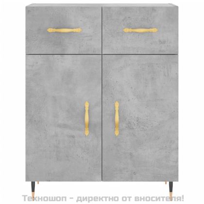 Висок шкаф, бетонно сив, 69,5x34x180 см, инженерно дърво
